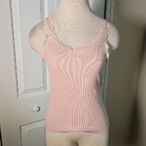 SO Light Pink Lace Trim Camisole. Y2K. Size Meduim.